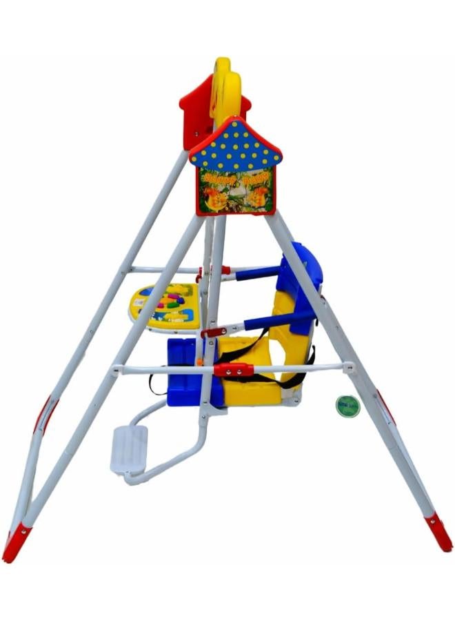 أرجوحة أطفال مزودة بموسيقى وحزام أمان ثلاثي - Image 3